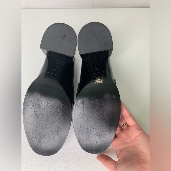 Tory Burch Jessa Black 90s Chunky Style Horse Bit Equestrian Loafer Pumps SZ 8 - Picture 8 of 11